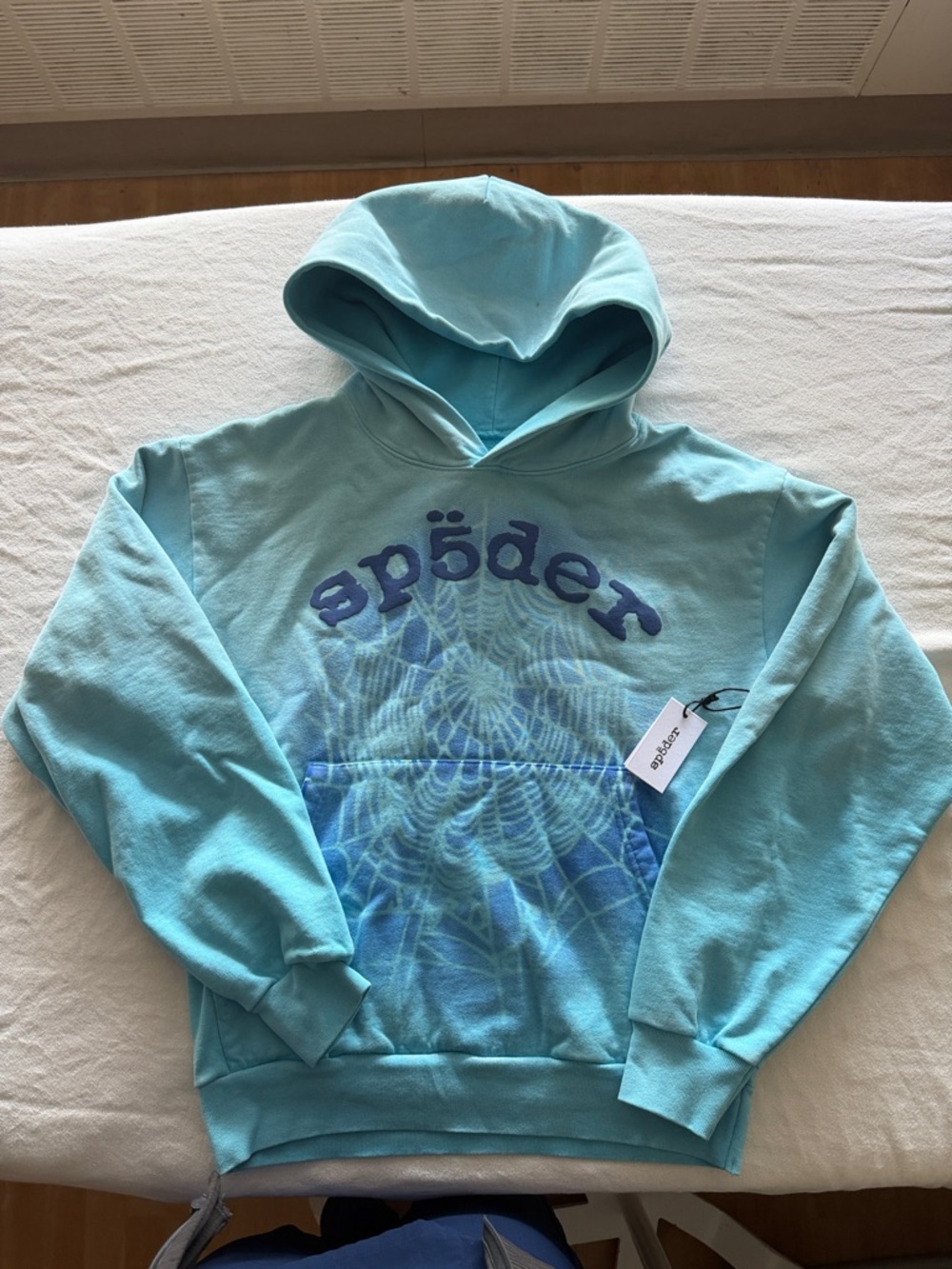 Sp5der Teal Hooded Sweatshirt